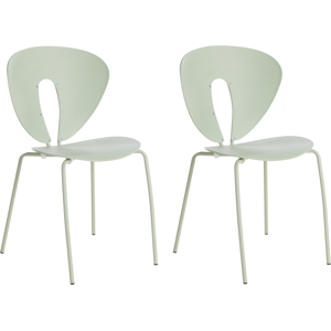 Beliani Set of 2 Dining Chairs TRACY Light Green Beliani Set of 2 Dining Chairs TRACY Light Green