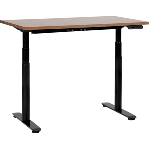 Beliani Electric Adjustable Standing Desk DESTINAS Brown/ Black 120 cm 72 cm Beliani Electric Adjustable Standing Desk DESTINAS Brown/ Black 120 cm 72 cm