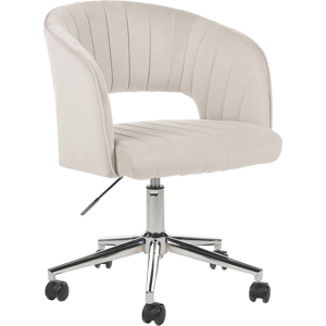 Beliani Desk Chair KATONAH Velvet Light Beige Beliani Desk Chair KATONAH Velvet Light Beige