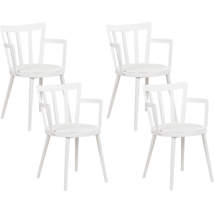 Beliani White Synthetic Padded Dining Chairs Set - Modern Minimalist Furniture Beliani White Synthetic Padded Dining Chairs Set - Modern Minimalist Furniture