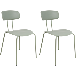 Beliani Set of 2 Light Green SIBLEY Dining Chairs - Dining Chairs Beliani Set of 2 Light Green SIBLEY Dining Chairs - Dining Chairs