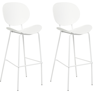 Beliani White Synthetic Bar Chairs Set of 2 - Bar Chairs Beliani White Synthetic Bar Chairs Set of 2 - Bar Chairs