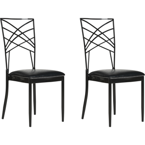 Beliani Set of 2 Dining Chairs GIRARD Metal Black Beliani Set of 2 Dining Chairs GIRARD Metal Black