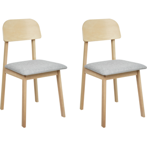 Beliani Set of 2 Dining Chairs SCANDIA Wood Light Grey Beliani Set of 2 Dining Chairs SCANDIA Wood Light Grey