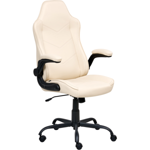 Beliani Office Chair TRIUMPHER Faux Leather Off-White Beliani Office Chair TRIUMPHER Faux Leather Off-White