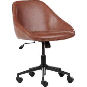 Beliani Desk Chair BARDSDALE Faux Leather Brown Beliani Desk Chair BARDSDALE Faux Leather Brown