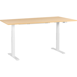 Beliani Electric Adjustable Standing Desk DESTINES Light Brown/ White 180 cm 72 cm Beliani Electric Adjustable Standing Desk DESTINES Light Brown/ White 180 cm 72 cm