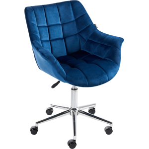 Beliani Desk Chair LABELLE Velvet Navy Blue Beliani Desk Chair LABELLE Velvet Navy Blue