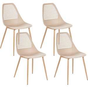 Beliani Set of 4 Dining Chairs MONTELLO Beige Beliani Set of 4 Dining Chairs MONTELLO Beige