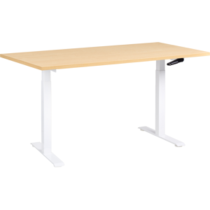 Beliani Manual Adjustable Standing Desk DESTINES Light Brown/ White 160 cm 72 cm Beliani Manual Adjustable Standing Desk DESTINES Light Brown/ White 160 cm 72 cm