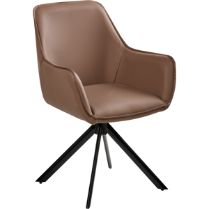 Beliani Dining Chair Swivel MORNAS Faux Leather Brown Beliani Dining Chair Swivel MORNAS Faux Leather Brown