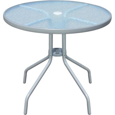 vidaXL Outdoor Table 80x71 cm Steel Round Grey - Outdoor Table vidaXL Outdoor Table 80x71 cm Steel Round Grey - Outdoor Table