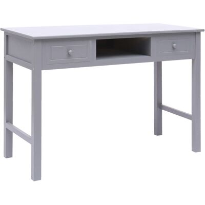 vidaXL - Desk 110x45x76 cm - Grey - Wood - Desk vidaXL - Desk 110x45x76 cm - Grey - Wood - Desk