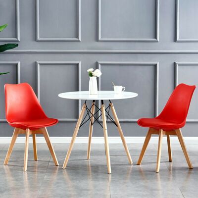 MCC - Deluxe Retro EVA - Red - Wooden Legs - Dining Chair MCC - Deluxe Retro EVA - Red - Wooden Legs - Dining Chair