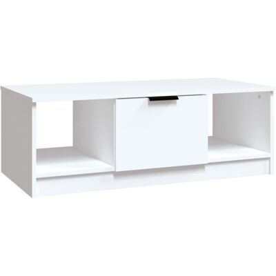 MAISONCHIC - Coffee Table, White 102x50x36 cm Multi-Layered Wood MAISONCHIC - Coffee Table, White 102x50x36 cm Multi-Layered Wood