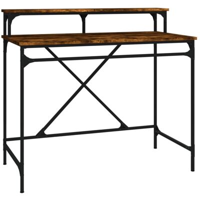 (smoked oak, 100x50x90 cm) vidaXL Desk Computer Table Office Work Desk Black Eng (smoked oak, 100x50x90 cm) vidaXL Desk Computer Table Office Work Desk Black Eng