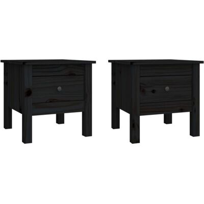 VidaXL Solid Pine Side Table Set - Rustic Black VidaXL Solid Pine Side Table Set - Rustic Black