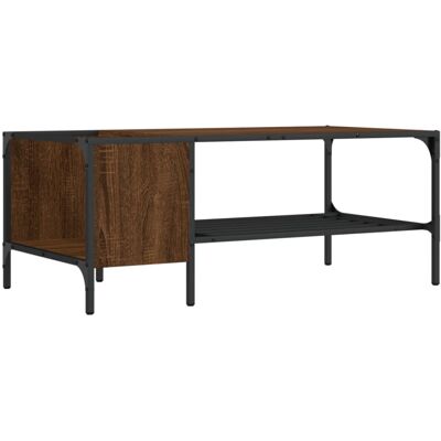 vidaXL Brown Oak Coffee Table with Rack - Coffee Table vidaXL Brown Oak Coffee Table with Rack - Coffee Table