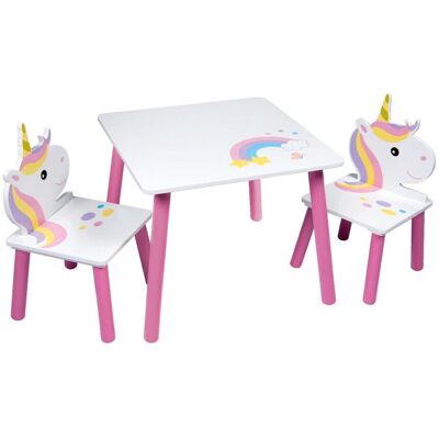 URBN Living Unicorn - wood - 3-piece set - natural finish - Kids furniture URBN Living Unicorn - wood - 3-piece set - natural finish - Kids furniture