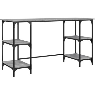 vidaXL Desk Writing Desk Computer Desk Grey Sonoma Metal and Engineered Wood vidaXL Desk Writing Desk Computer Desk Grey Sonoma Metal and Engineered Wood