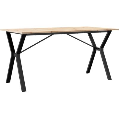 vidaXL Y-Frame Dining Table - Solid Wood Pine and Steel - 140x80x75 cm vidaXL Y-Frame Dining Table - Solid Wood Pine and Steel - 140x80x75 cm