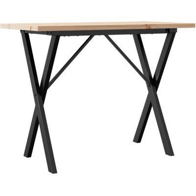 vidaXL Dining Table X-Frame Solid Wood Pine and Cast Iron - Dining Table vidaXL Dining Table X-Frame Solid Wood Pine and Cast Iron - Dining Table
