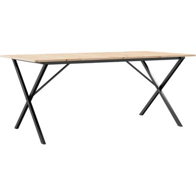 vidaXL Dining Table X-Frame Solid Wood Pine and Steel - Dining Table vidaXL Dining Table X-Frame Solid Wood Pine and Steel - Dining Table