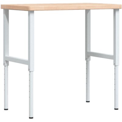 vidaXL Workbench Solid Oak Rectangular - Work Table & Tool Bench vidaXL Workbench Solid Oak Rectangular - Work Table & Tool Bench