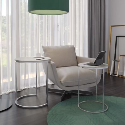 URBN Living - Round Nesting Tables - White Marble Top URBN Living - Round Nesting Tables - White Marble Top
