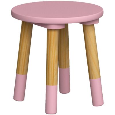 URBN Living - Kids Wooden Stool - Pink - Round - Stool URBN Living - Kids Wooden Stool - Pink - Round - Stool