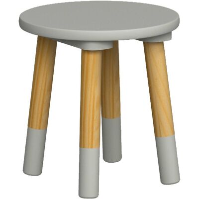 URBN Living - Kids Wooden Stool Round - Grey - Chair URBN Living - Kids Wooden Stool Round - Grey - Chair