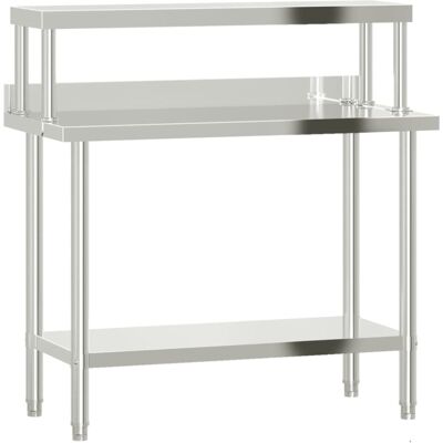vidaXL Kitchen Work Table Stainless Steel - 3 Variants vidaXL Kitchen Work Table Stainless Steel - 3 Variants