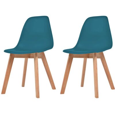 vidaXL Turquoise Plastic Dining Chairs Set of 2 - Dining Chairs vidaXL Turquoise Plastic Dining Chairs Set of 2 - Dining Chairs