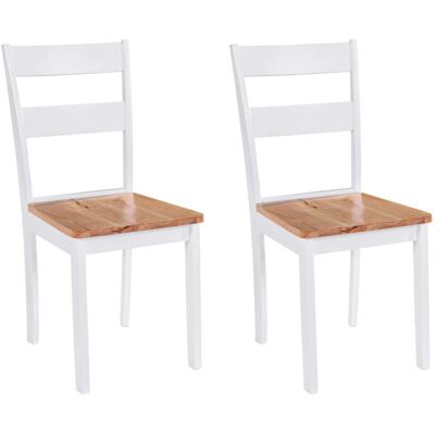 vidaXL White Rubberwood Dining Chairs - Dining Chairs vidaXL White Rubberwood Dining Chairs - Dining Chairs