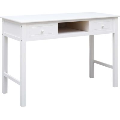 vidaXL White Wooden Desk 110×45×76 cm - Desk vidaXL White Wooden Desk 110×45×76 cm - Desk