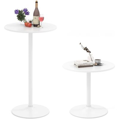 Costway 2 Pcs Round Bar Table Bistro Pub Table with Adjustable Height-White Costway 2 Pcs Round Bar Table Bistro Pub Table with Adjustable Height-White