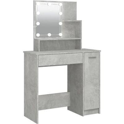 vidaXL Concrete Grey Dressing Table with LED - Furniture vidaXL Concrete Grey Dressing Table with LED - Furniture