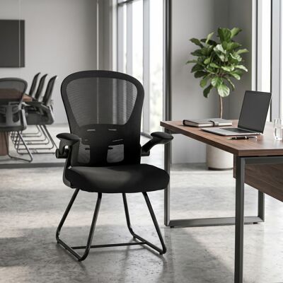 HOMCOM Conference Chair, Reception Office Chair with Flip-up Armrest HOMCOM Conference Chair, Reception Office Chair with Flip-up Armrest