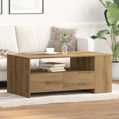 vidaXL Coffee Table - Handcrafted oak - Modern-traditional blend - 102x55x43.5 cm vidaXL Coffee Table - Handcrafted oak - Modern-traditional blend - 102x55x43.5 cm