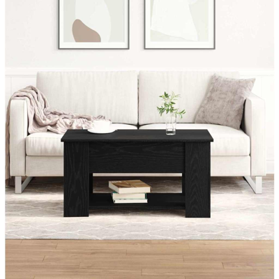 vidaXL Black Solid Oak Coffee Table 79x49x42.5 cm - Coffee Table vidaXL Black Solid Oak Coffee Table 79x49x42.5 cm - Coffee Table