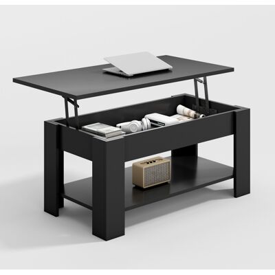 MCC Lift-Top Coffee Table with Hidden Storage & Open Shelf CARTER BLACK MCC Lift-Top Coffee Table with Hidden Storage & Open Shelf CARTER BLACK