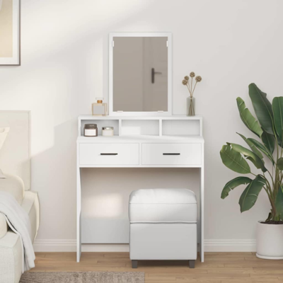 vidaXL White Cosmetic Table - Modern, Space-saving with Mirror vidaXL White Cosmetic Table - Modern, Space-saving with Mirror