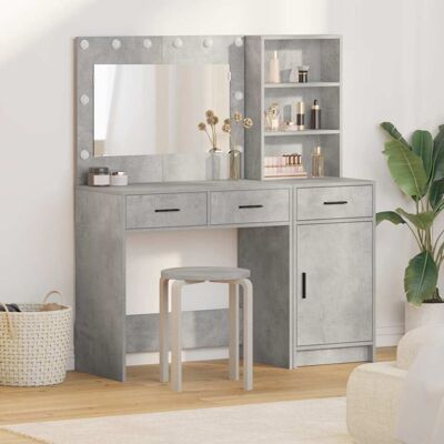 vidaXL Set mit 2 Beton grau MDF 80 cm Spiegel Kosmetiktisch Grey - Cosmetic Table vidaXL Set mit 2 Beton grau MDF 80 cm Spiegel Kosmetiktisch Grey - Cosmetic Table