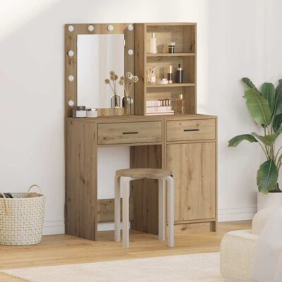 vidaXL Set aus 2 Artisan Eiche Spanplatte Mittel Spiegel Brown - mirror set vidaXL Set aus 2 Artisan Eiche Spanplatte Mittel Spiegel Brown - mirror set
