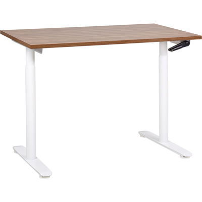 Beliani Adjustable Desk Dark Wood - Modern Office Furniture Beliani Adjustable Desk Dark Wood - Modern Office Furniture