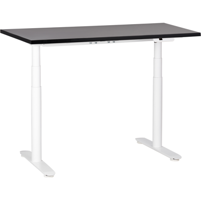 Beliani - Electric Height Adjustable Modern Desk 120x72cm Black & White Steel Support Beliani - Electric Height Adjustable Modern Desk 120x72cm Black & White Steel Support