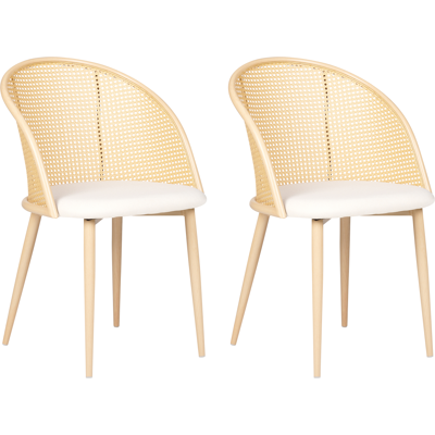 Beliani Set of 2 Accent Dining Chairs - Retro Metal & Fabric Beliani Set of 2 Accent Dining Chairs - Retro Metal & Fabric