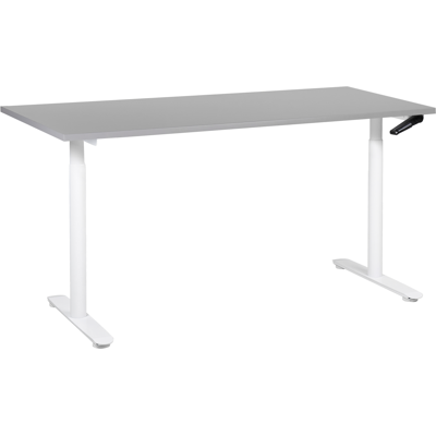 Beliani Adjustable Desk White Steel Frame - Modern Office Table Beliani Adjustable Desk White Steel Frame - Modern Office Table