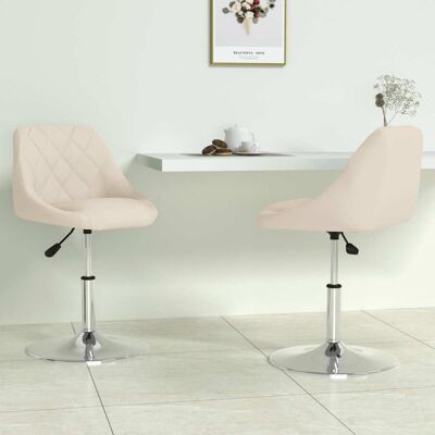 VidaXL - Adjustable Velvet Swivel Dining Chairs - 2 pcs VidaXL - Adjustable Velvet Swivel Dining Chairs - 2 pcs