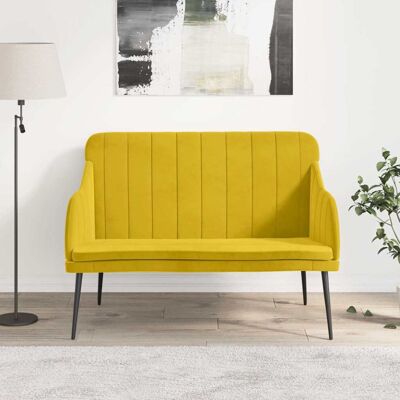Vidaxl Velvet Yellow Bench Vidaxl Velvet Yellow Bench